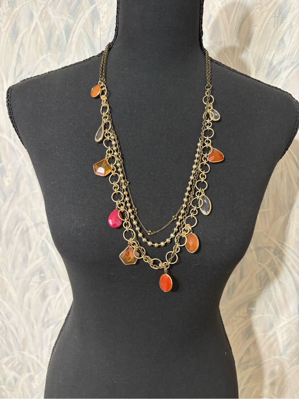 LOFT Multi-Teardrop Layered Necklace 26”-28”